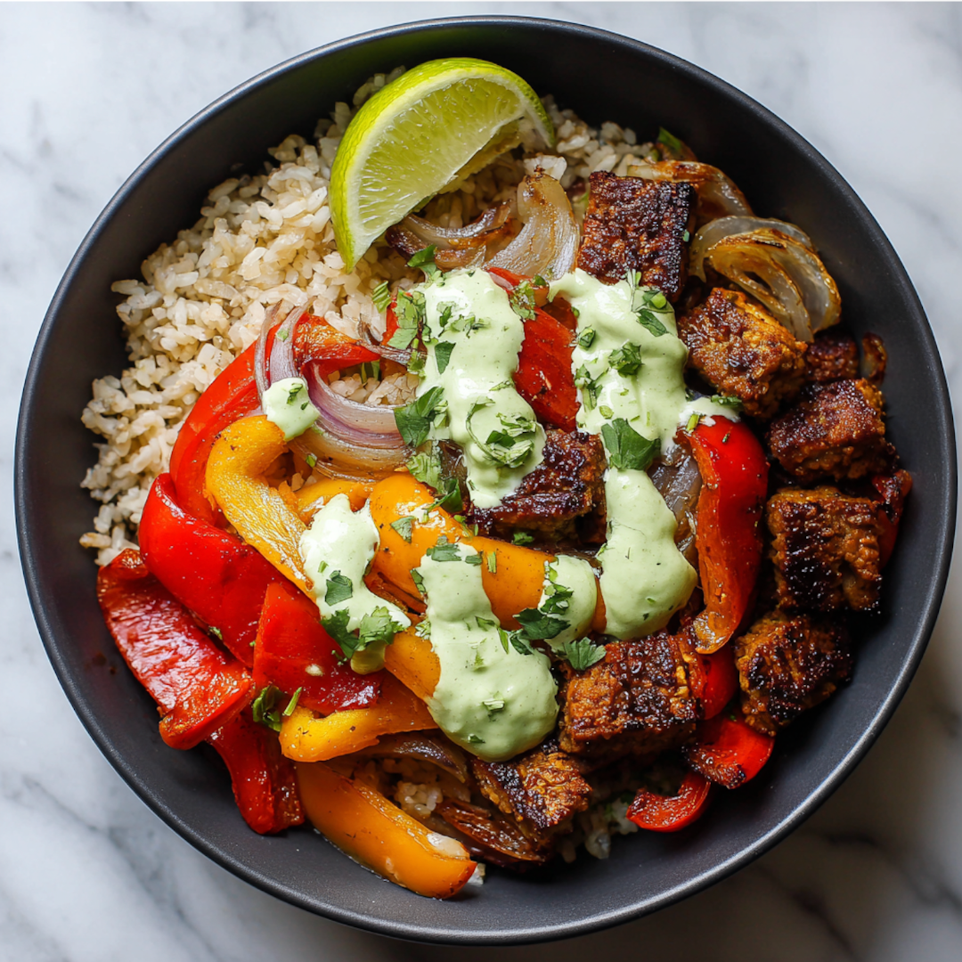 Roasted Tempeh Fajita Skillet
