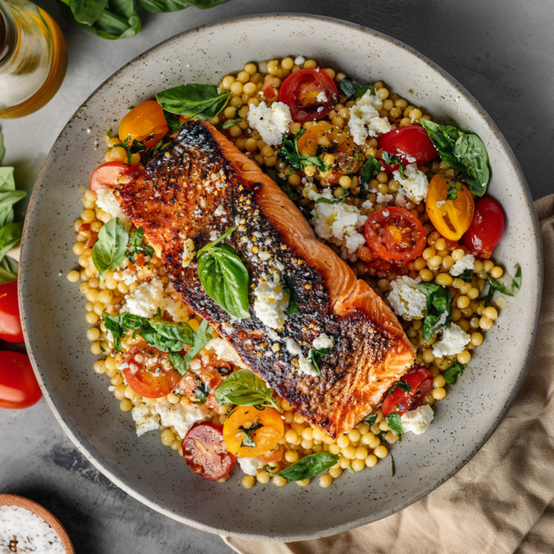 Salmon with Tomato and Couscous